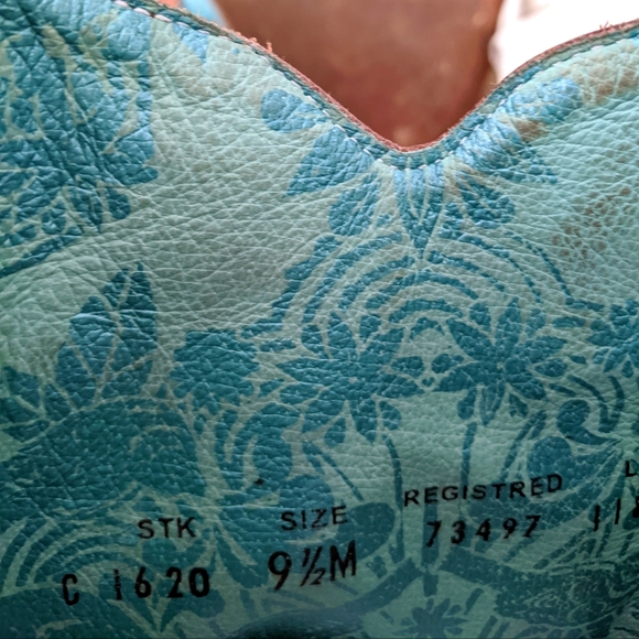 CORRAL C1620 laser tooled tan & turquoise snip toe cowgirl western boots sz 9.5 - Picture 16 of 16